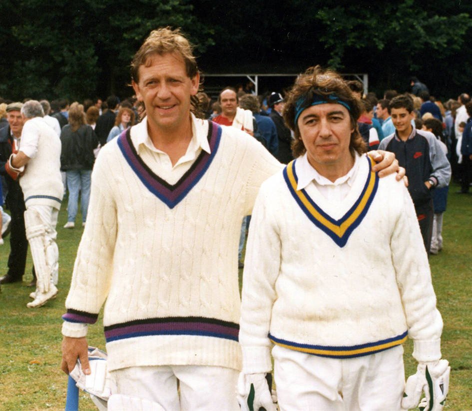 David English Bill Wyman at a cricket match